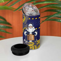 Tokelau Christmas 4 in 1 Can Cooler Tumbler Santa With Tuluma Xmas Tribal Waves DT05 - Polynesian Pride