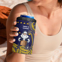 Tokelau Christmas 4 in 1 Can Cooler Tumbler Santa With Tuluma Xmas Tribal Waves DT05 - Polynesian Pride