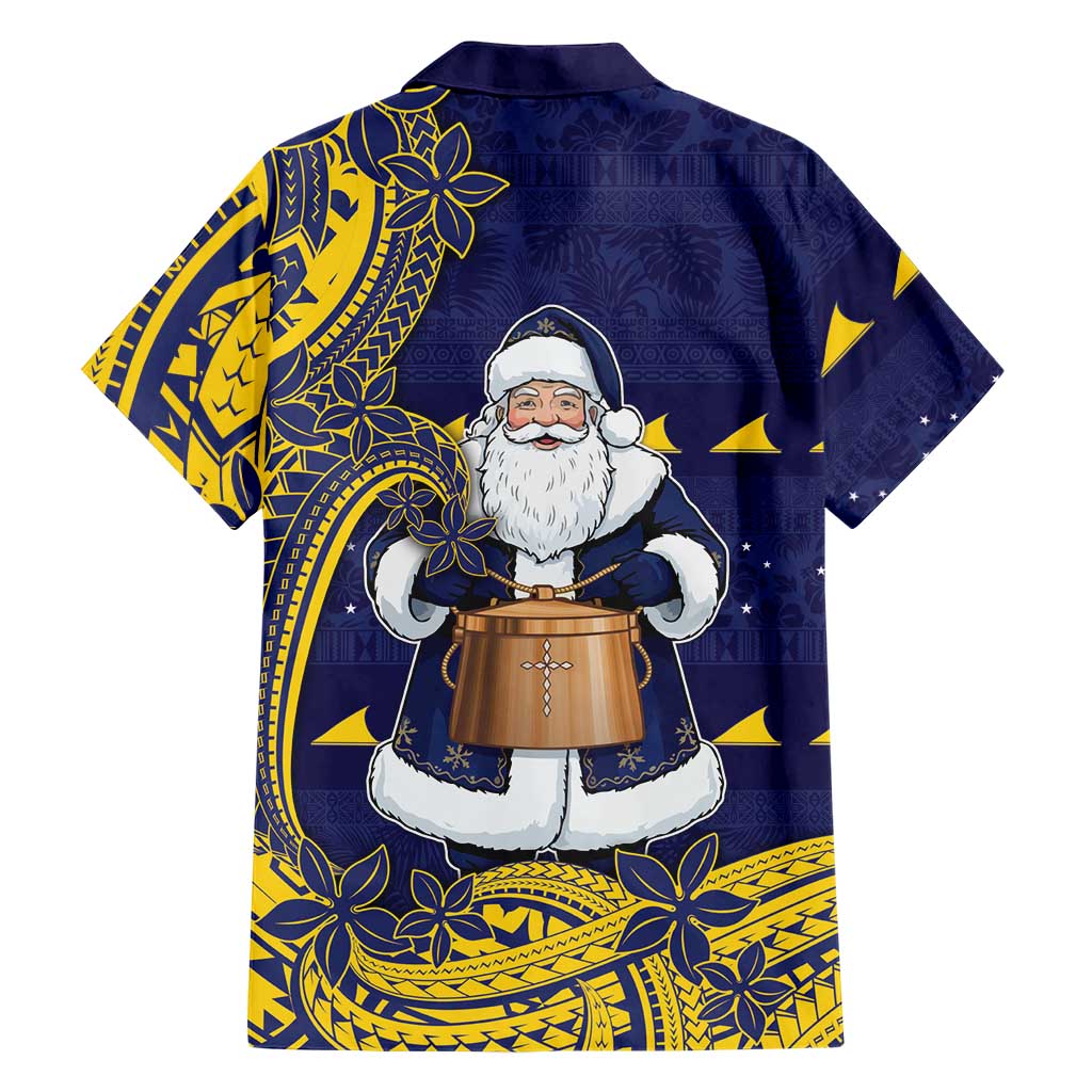 Tokelau Christmas Family Matching Puletasi and Hawaiian Shirt Santa With Tuluma Xmas Tribal Waves DT05 - Polynesian Pride