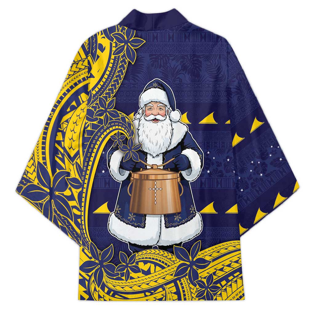Tokelau Christmas Kimono Santa With Tuluma Xmas Tribal Waves DT05 - Polynesian Pride