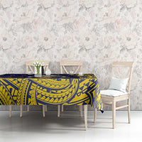 Tokelau Christmas Tablecloth Santa With Tuluma Xmas Tribal Waves - Polynesian Pride
