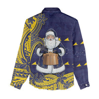 Tokelau Christmas Women Casual Shirt Santa With Tuluma Xmas Tribal Waves DT05 - Polynesian Pride