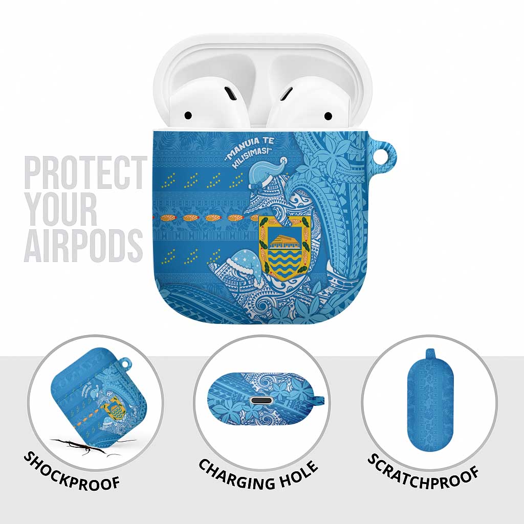 Tuvalu Christmas AirPods Case Dolphins Santa Xmas Tribal Waves - Polynesian Pride