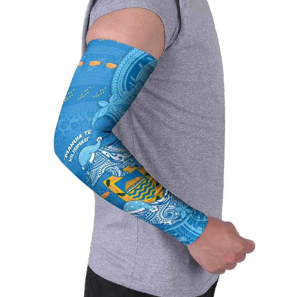 Tuvalu Christmas Arm Sleeves Dolphins Santa Xmas Tribal Waves - Polynesian Pride