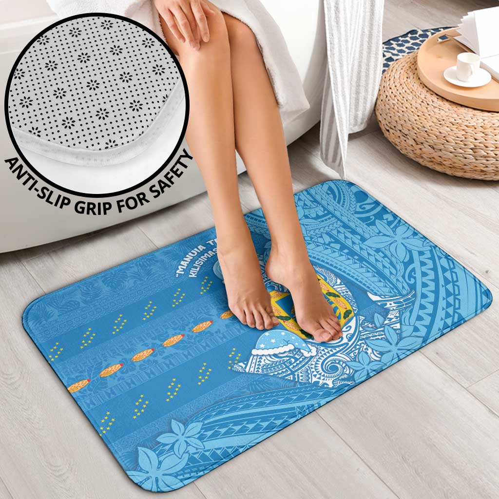 Tuvalu Christmas Bathroom Set Dolphins Santa Xmas Tribal Waves - Polynesian Pride