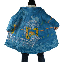 Tuvalu Christmas Cloak Dolphins Santa Xmas Tribal Waves - Polynesian Pride
