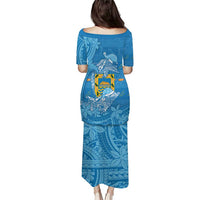 Tuvalu Christmas Family Matching Puletasi and Hawaiian Shirt Dolphins Santa Xmas Tribal Waves DT05 - Polynesian Pride
