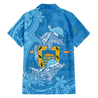 Tuvalu Christmas Family Matching Summer Maxi Dress and Hawaiian Shirt Dolphins Santa Xmas Tribal Waves DT05 - Polynesian Pride
