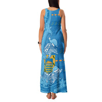Tuvalu Christmas Family Matching Tank Maxi Dress and Hawaiian Shirt Dolphins Santa Xmas Tribal Waves DT05 - Polynesian Pride