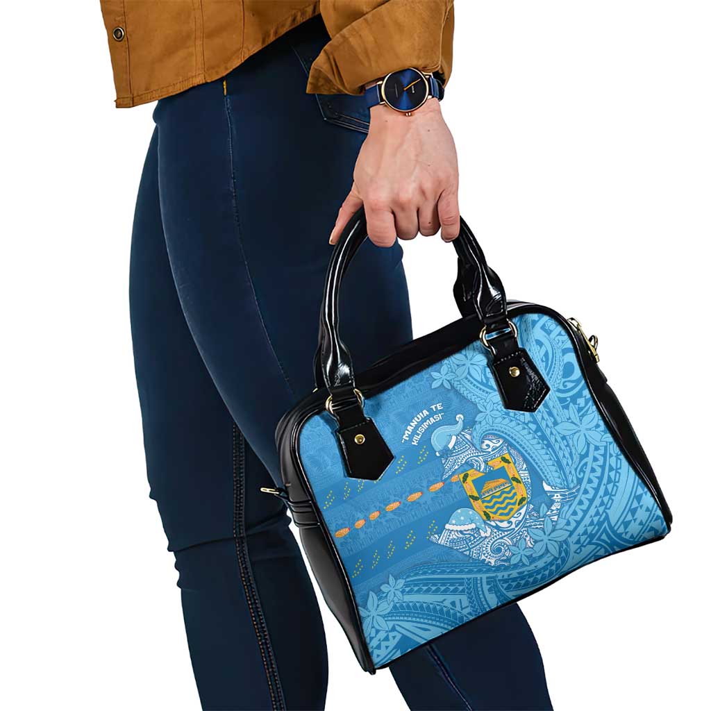 Tuvalu Christmas Shoulder Handbag Dolphins Santa Xmas Tribal Waves - Polynesian Pride