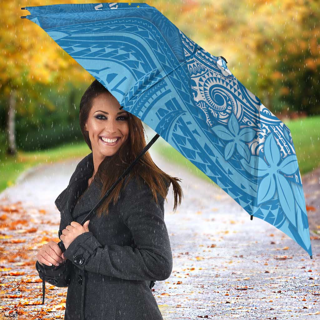 Tuvalu Christmas Umbrella Dolphins Santa Xmas Tribal Waves - Polynesian Pride