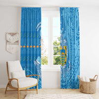 Tuvalu Christmas Window Curtain Dolphins Santa Xmas Tribal Waves - Polynesian Pride
