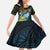 Personalised Tuvalu Family Matching Off The Shoulder Long Sleeve Dress and Hawaiian Shirt Dolphin On The Waves