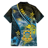 Personalised Tuvalu Family Matching Summer Maxi Dress and Hawaiian Shirt Dolphin On The Waves