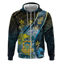 Personalised Tuvalu Hoodie Dolphin On The Waves