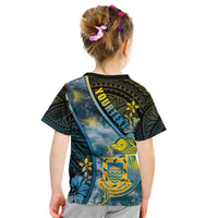 Personalised Tuvalu Kid T Shirt Dolphin On The Waves