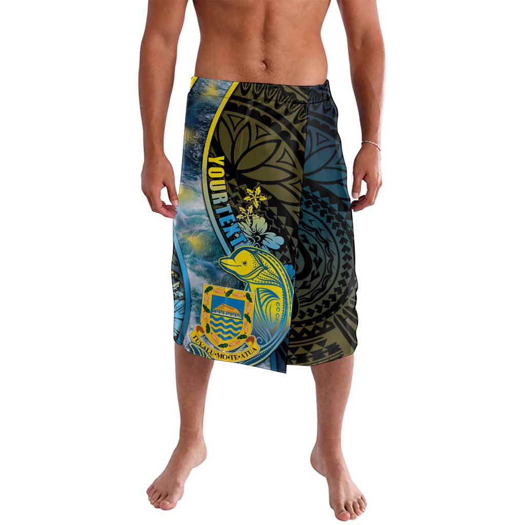Personalised Tuvalu Lavalava Dolphin On The Waves
