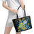 Tuvalu Leather Tote Bag Dolphin On The Waves