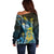 Personalised Tuvalu Off Shoulder Sweater Dolphin On The Waves