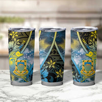 Personalised Tuvalu Tumbler Cup Dolphin On The Waves