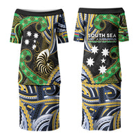 South Sea Islanders And New Caledonia Couples Matching Puletasi and Hawaiian Shirt Nautilus Shell Southern Cross Tribal Pattern DT05 - Polynesian Pride