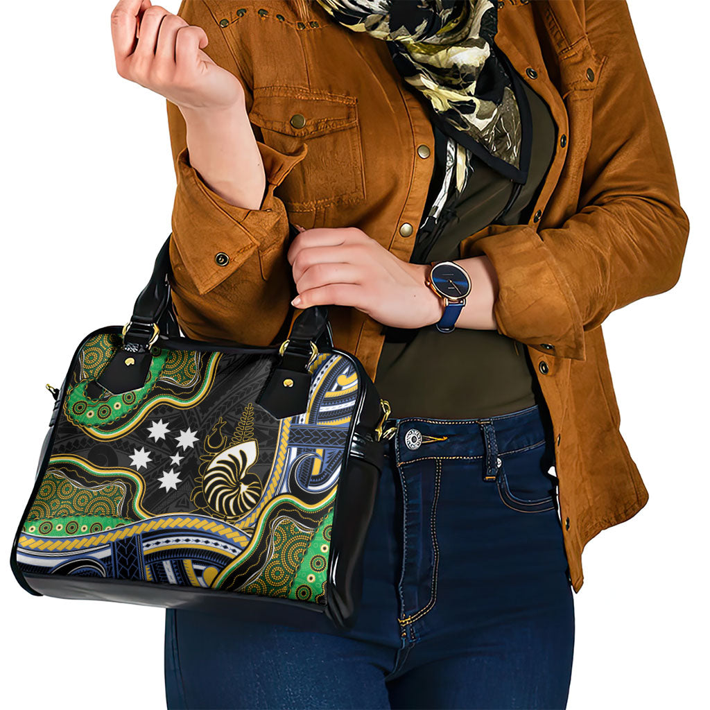 South Sea Islanders And New Caledonia Shoulder Handbag Nautilus Shell Southern Cross Tribal Pattern DT05 - Polynesian Pride