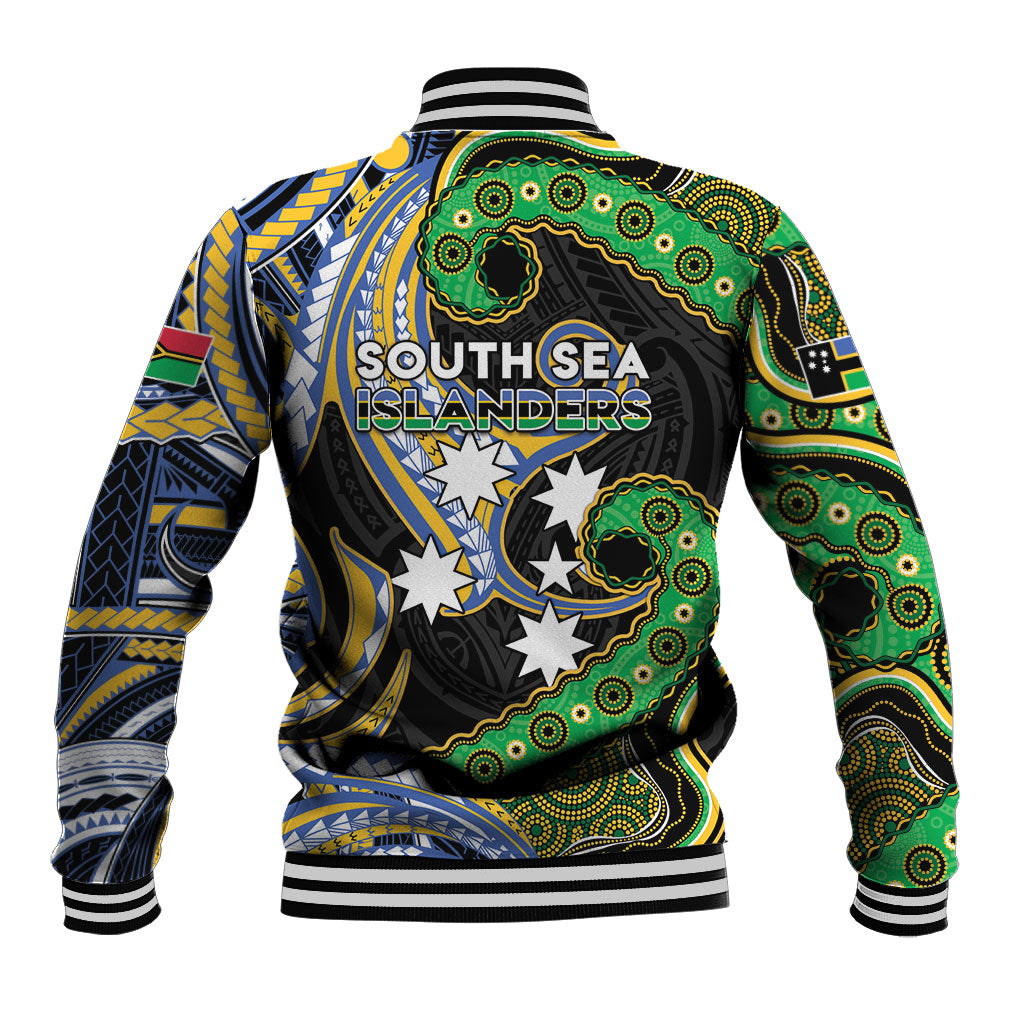South Sea Islanders And Vanuatu Baseball Jacket Boar Tusk Warrior Southern Tribal Pattern DT05 - Polynesian Pride