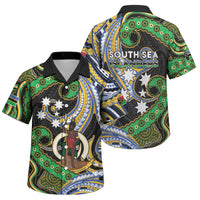 South Sea Islanders And Vanuatu Family Matching Mermaid Dress and Hawaiian Shirt Boar Tusk Warrior Southern Tribal Pattern DT05 Son's Shirt Black - Polynesian Pride