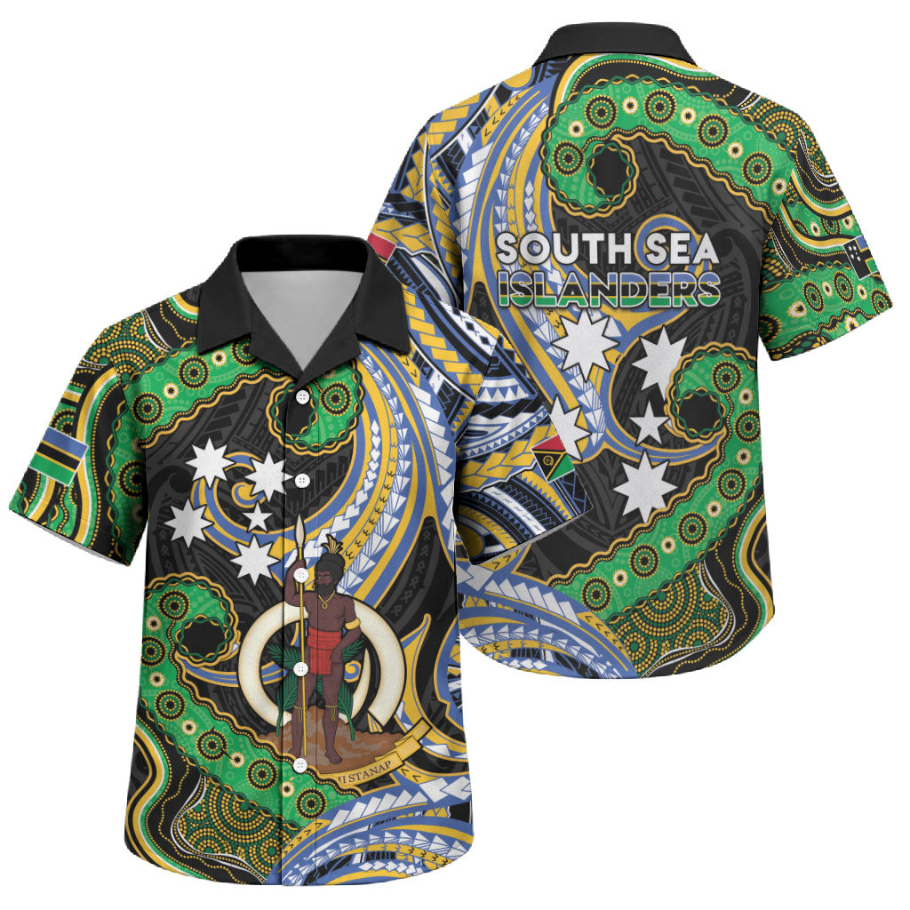 South Sea Islanders And Vanuatu Family Matching Summer Maxi Dress and Hawaiian Shirt Boar Tusk Warrior Southern Tribal Pattern DT05 Son's Shirt Black - Polynesian Pride