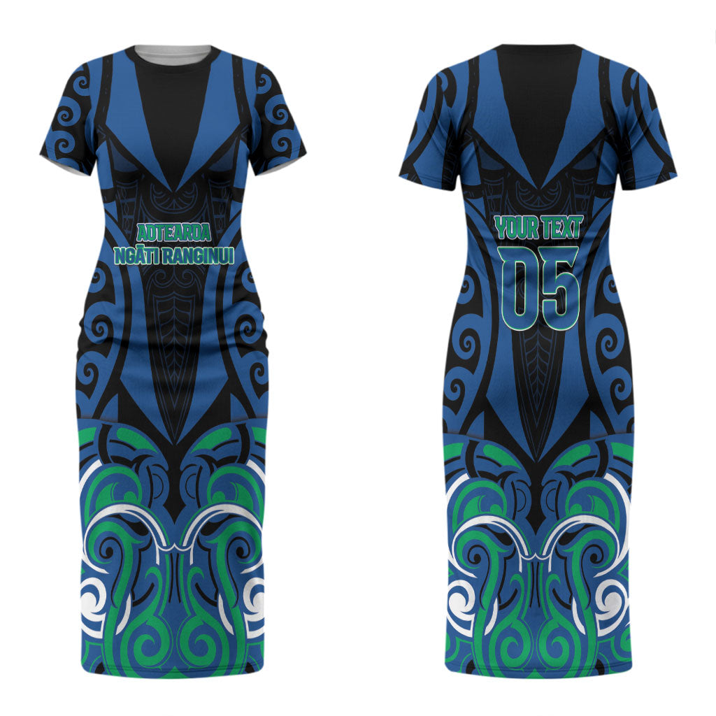 Custom Aotearoa Ngati Ranginui Couples Matching Short Sleeve Bodycon Dress and Hawaiian Shirt New Zealand Traditional Maori Pattern DT05 - Polynesian Pride