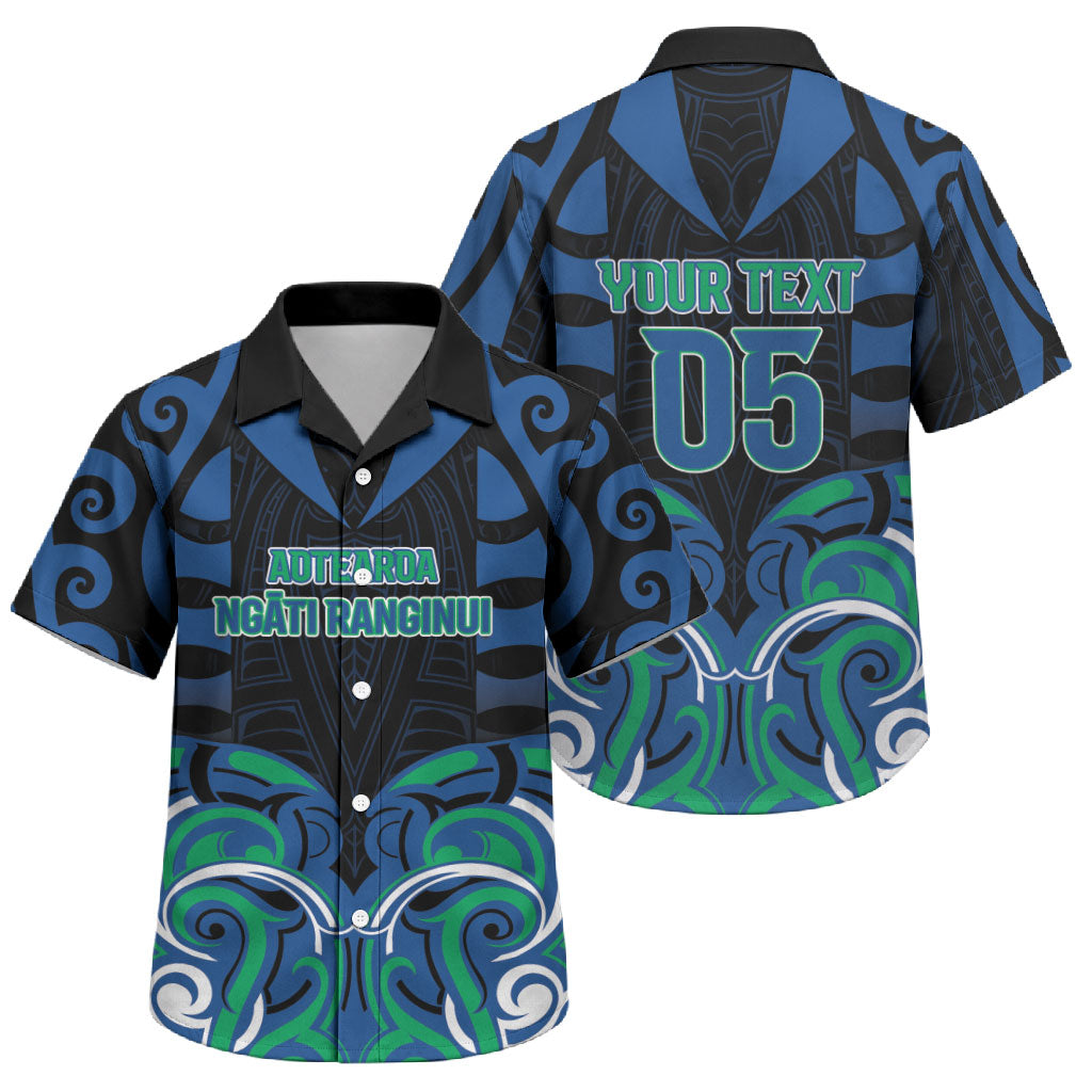 Custom Aotearoa Ngati Ranginui Family Matching Puletasi and Hawaiian Shirt New Zealand Traditional Maori Pattern DT05 Son's Shirt Navy - Polynesian Pride
