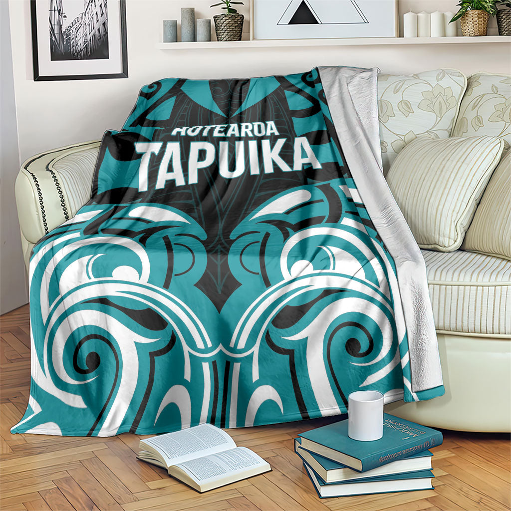 Aotearoa Tapuika Blanket New Zealand Traditional Maori Pattern DT05 Teal - Polynesian Pride