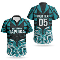 Custom Aotearoa Tapuika Couples Matching Off Shoulder Short Dress and Hawaiian Shirt New Zealand Traditional Maori Pattern DT05 - Polynesian Pride