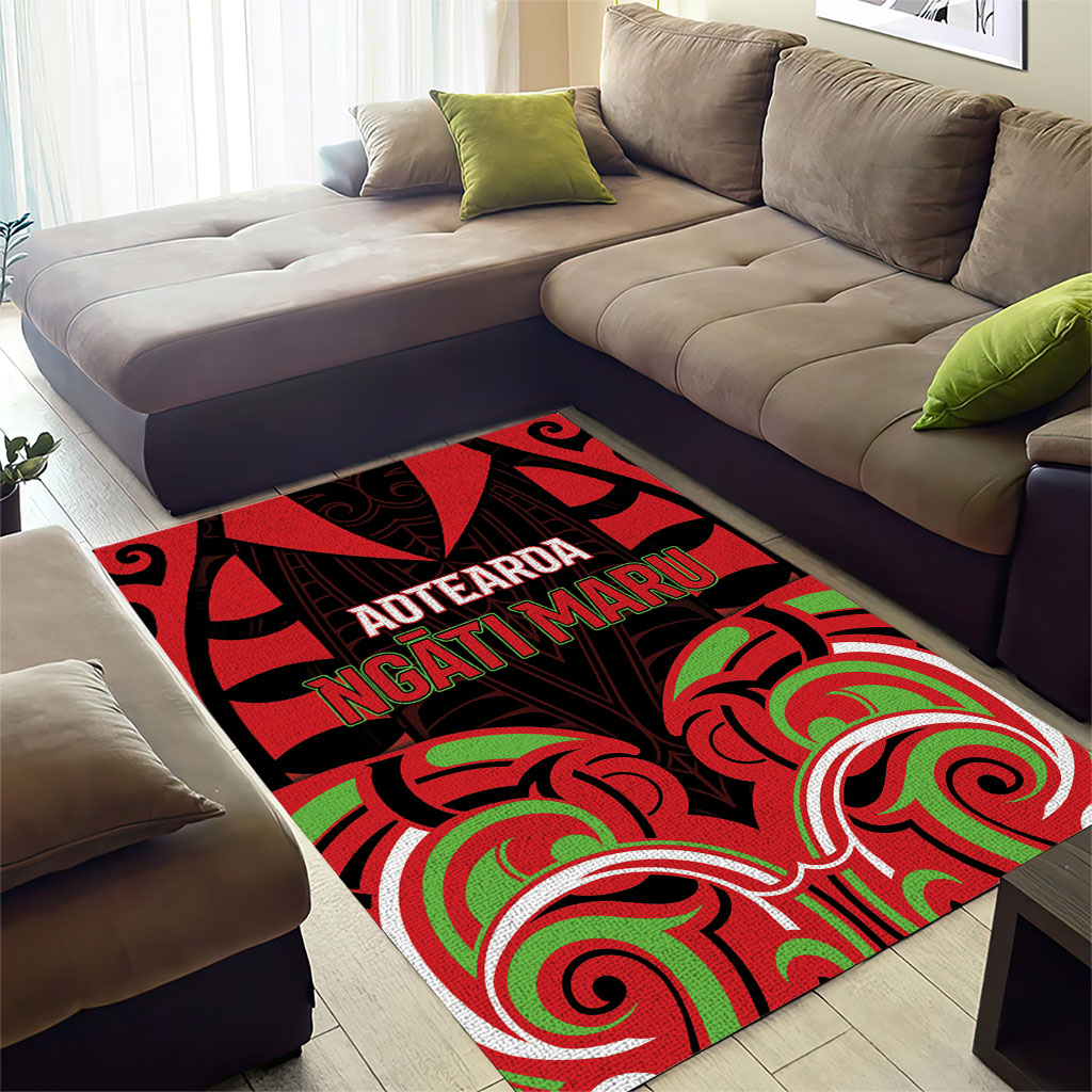 Aotearoa Ngati Maru Area Rug New Zealand Traditional Maori Pattern DT05 - Polynesian Pride