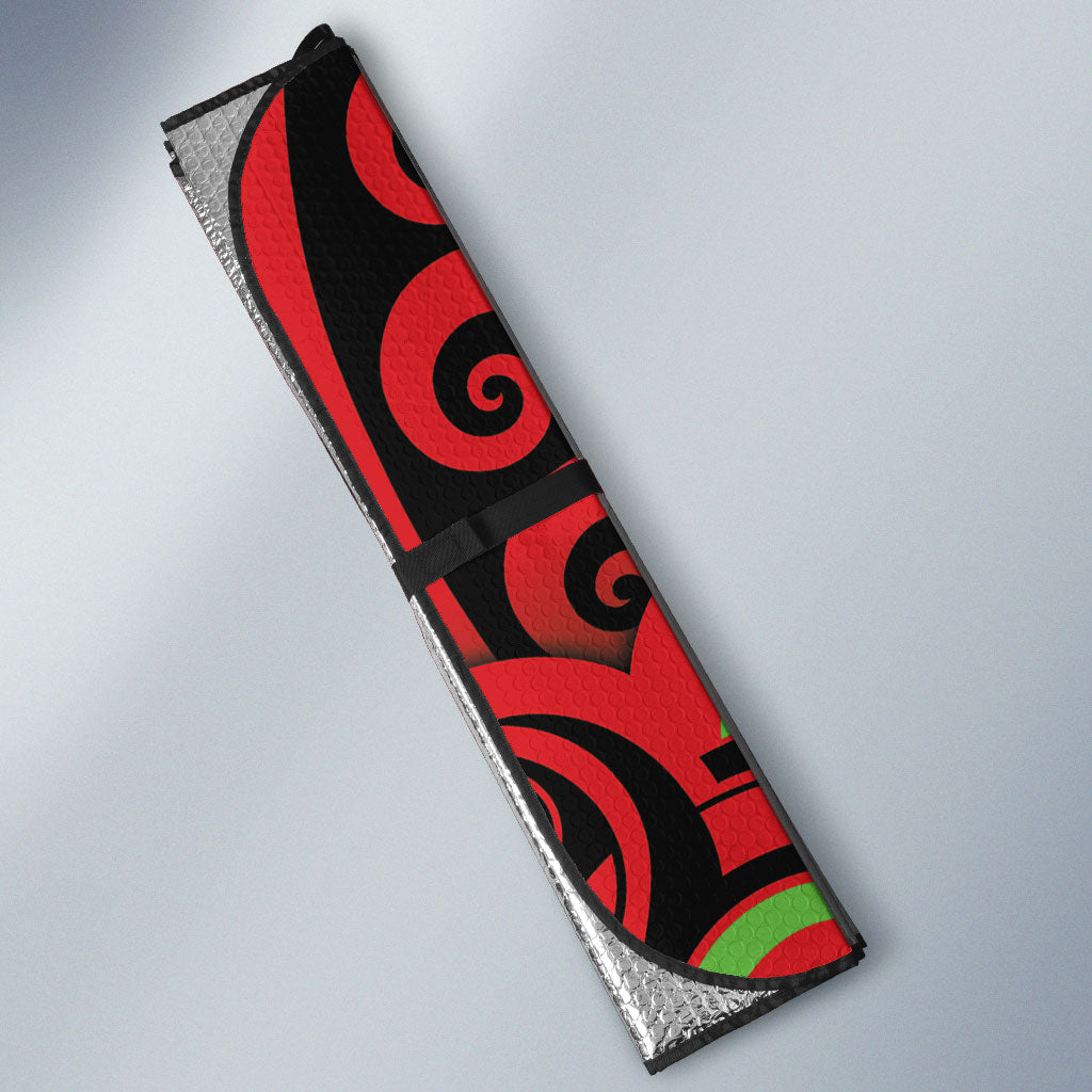 Aotearoa Ngati Maru Auto Sun Shade New Zealand Traditional Maori Pattern DT05 - Polynesian Pride