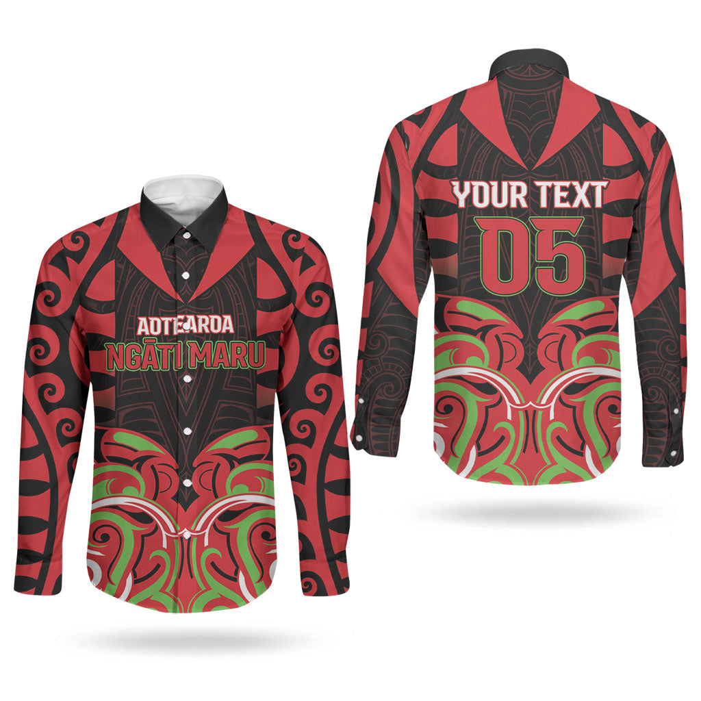 Custom Aotearoa Ngati Maru Couples Matching Off Shoulder Short Dress and Long Sleeve Button Shirt New Zealand Traditional Maori Pattern DT05 - Polynesian Pride