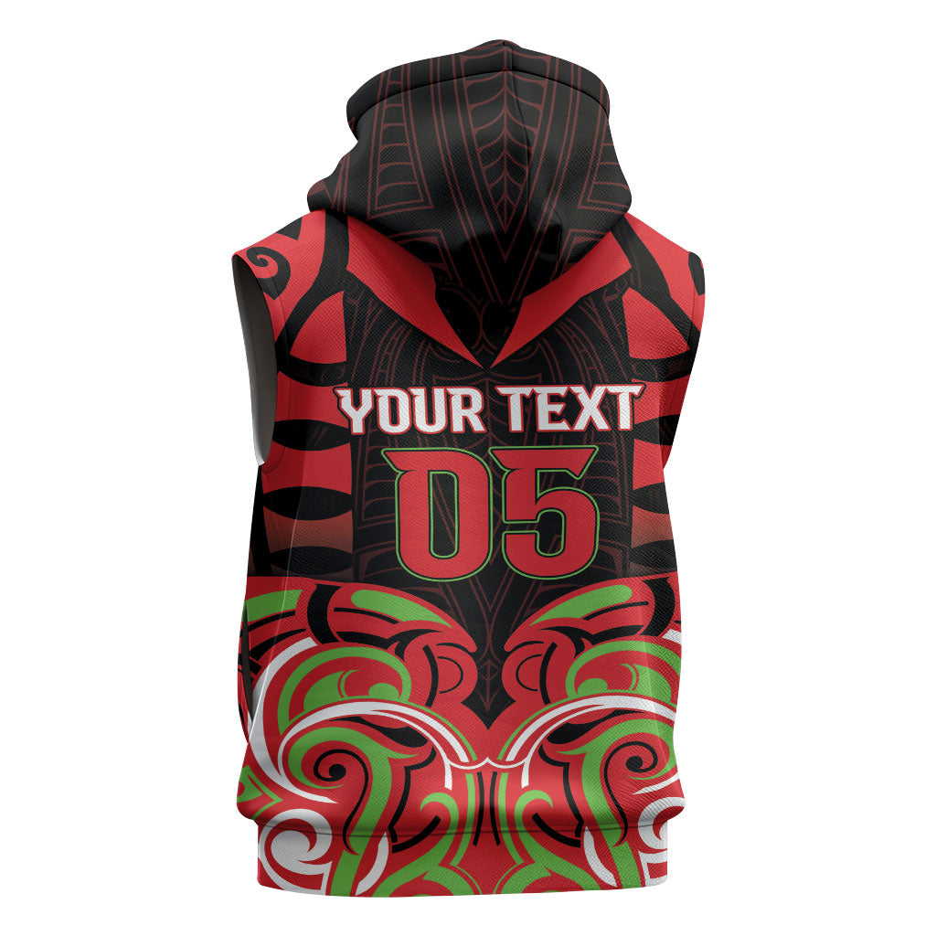 Custom Aotearoa Ngati Maru Sleeveless Zip Hoodie New Zealand Traditional Maori Pattern DT05 - Polynesian Pride