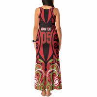 Custom Aotearoa Ngati Maru Tank Maxi Dress New Zealand Traditional Maori Pattern DT05 - Polynesian Pride