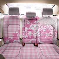 Pink Palaka Hawaiian And Japanese Back Car Seat Cover Maneki Neko And Sakura Bloom
