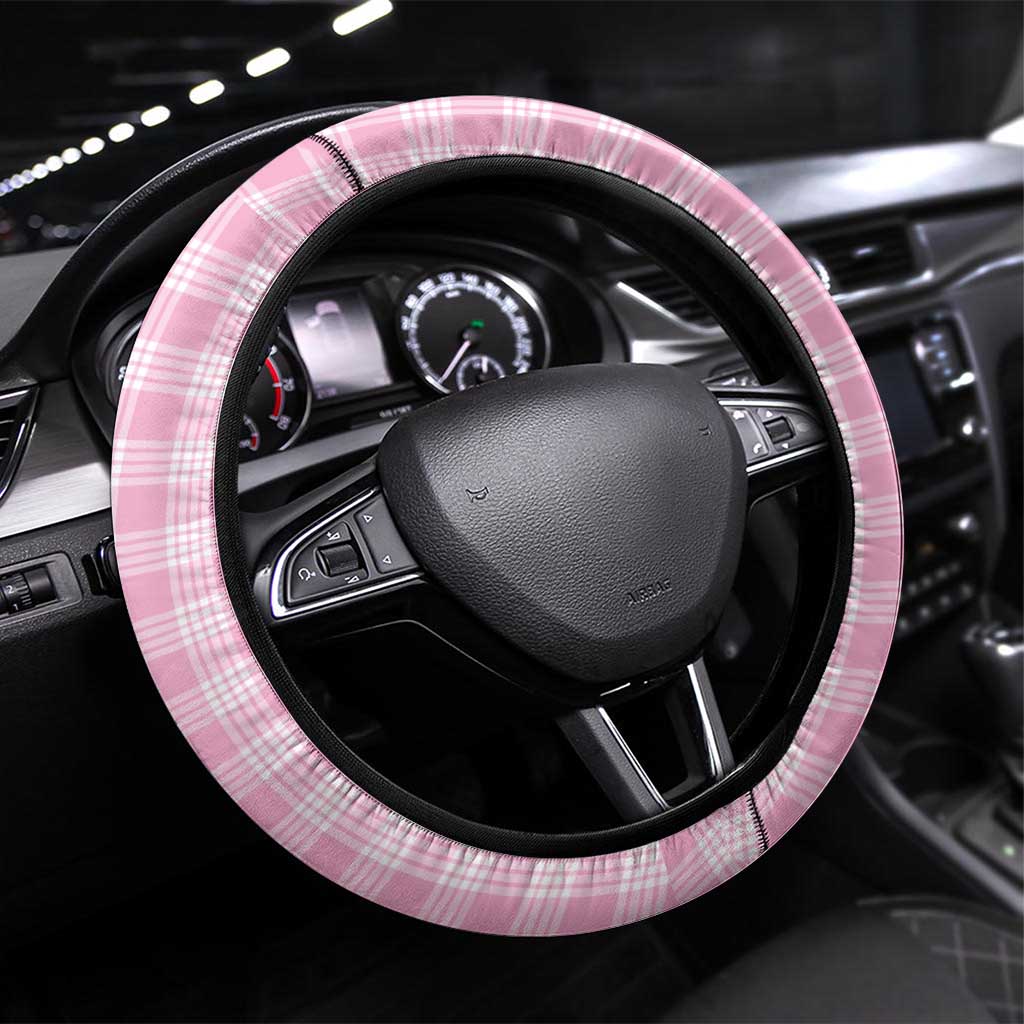 Pink Palaka Hawaiian And Japanese Steering Wheel Cover Maneki Neko And Sakura Bloom