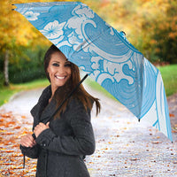 Blue Palaka Hawaiian And Japanese Umbrella Maneki Neko And Sakura Bloom