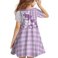 Purple Palaka Hawaiian And Japanese Family Matching Summer Maxi Dress and Hawaiian Shirt Maneki Neko And Sakura Bloom DT05 - Polynesian Pride