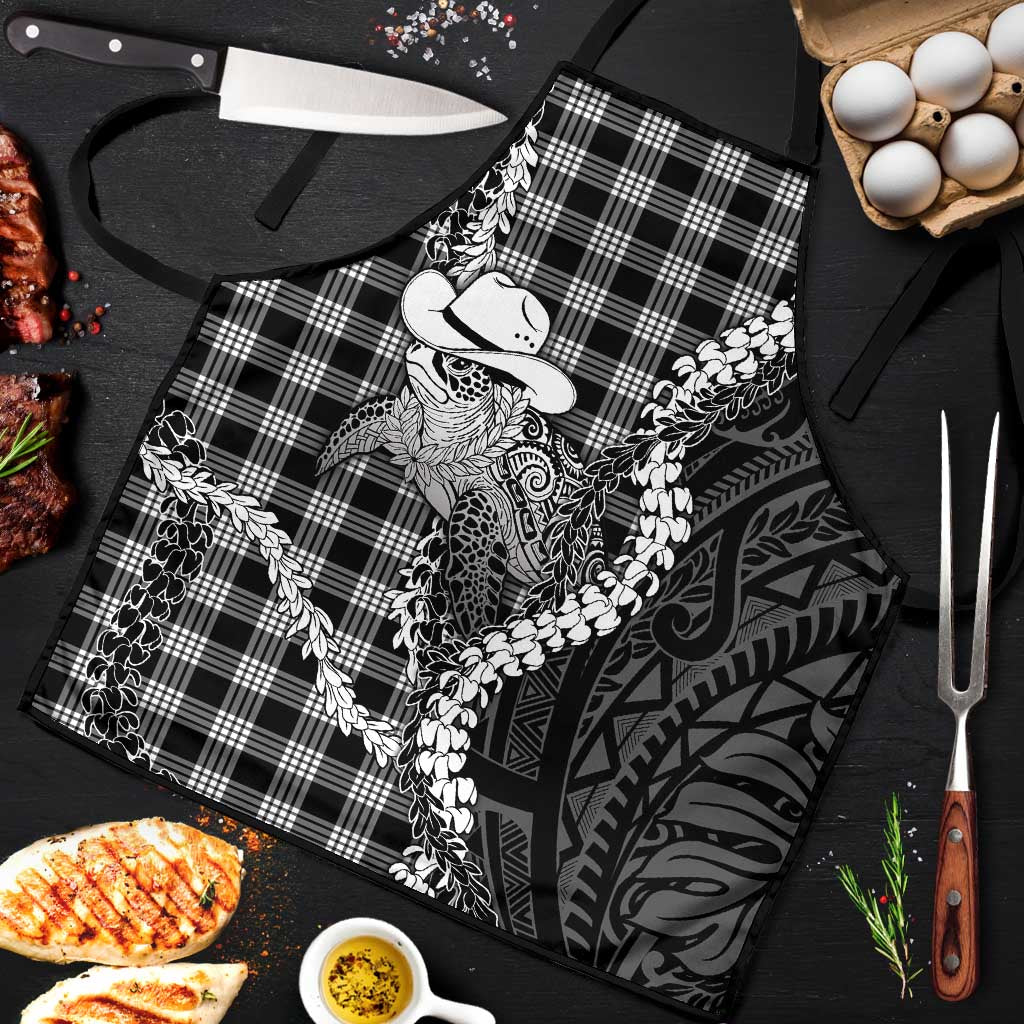 Black Hawaii Palaka Cowboy Turtle Apron Hawaiian Paniolo Puakenikeni Maile Lei
