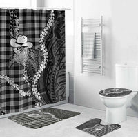 Black Hawaii Palaka Cowboy Turtle Bathroom Set Hawaiian Paniolo Puakenikeni Maile Lei