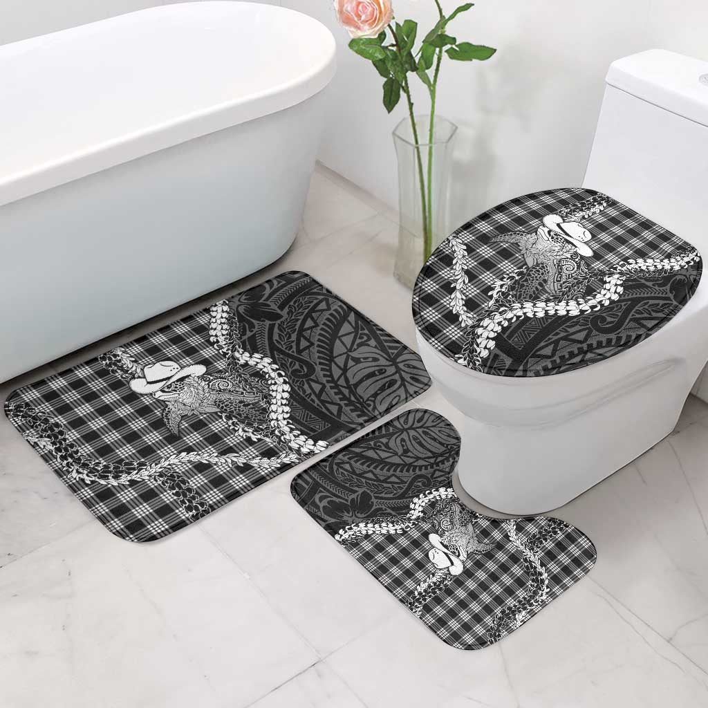 Black Hawaii Palaka Cowboy Turtle Bathroom Set Hawaiian Paniolo Puakenikeni Maile Lei