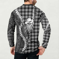Black Hawaii Palaka Cowboy Turtle Button Sweatshirt Hawaiian Paniolo Puakenikeni Maile Lei