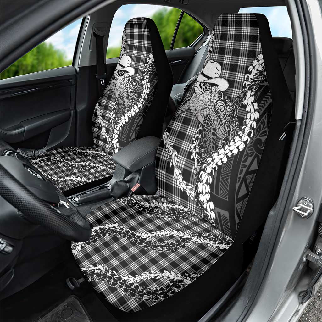 Black Hawaii Palaka Cowboy Turtle Car Seat Cover Hawaiian Paniolo Puakenikeni Maile Lei