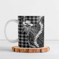 Black Hawaii Palaka Cowboy Turtle Ceramic Mug Hawaiian Paniolo Puakenikeni Maile Lei