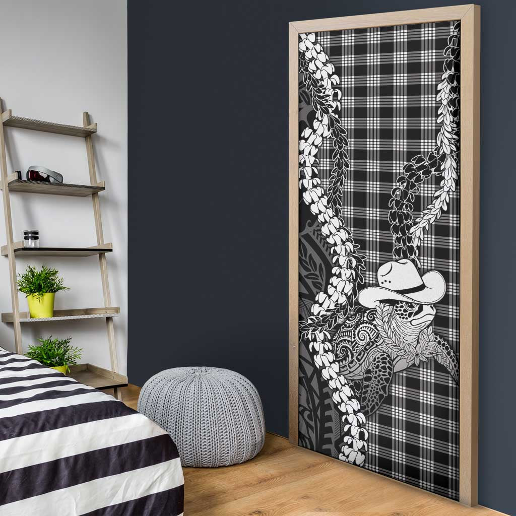 Black Hawaii Palaka Cowboy Turtle Door Cover Hawaiian Paniolo Puakenikeni Maile Lei