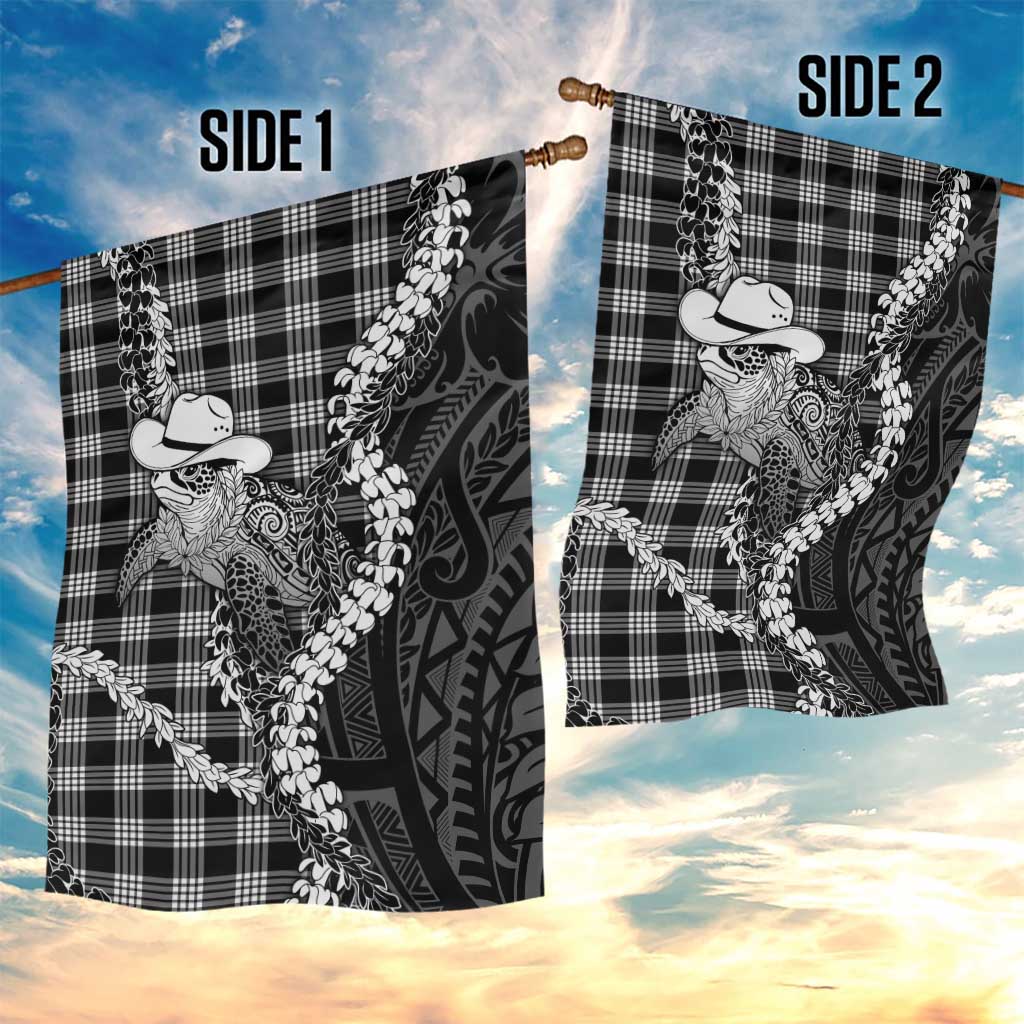 Black Hawaii Palaka Cowboy Turtle Garden Flag Hawaiian Paniolo Puakenikeni Maile Lei